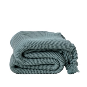 Soft fleece knitted nap fringed shawl cellular blanket