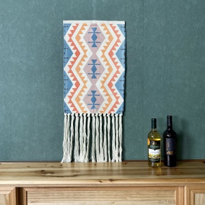 Cotton Wall Hanging Bohemian Style Woven Tapestry Handmade Tufted Wall Hanging